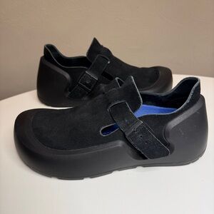 Birkenstock Reykjavik Nubuck Leather Black Suede Clogs Slip On EUR 40